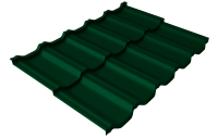 Металлочерепица модульная квинта Uno Grand Line c 3D резом 0,5 PE RAL 6005 зеленый мох